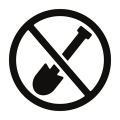 no digging sign icon vector
