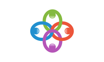 Obraz premium Social relationship logo and icon. Concept of Teamwork and Great work logo design 