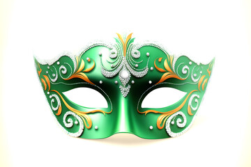 Venetian carnival mask isolated on white background. Illustration. Vector illustration. With decorations.  Generaive AI