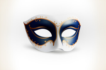 Venetian carnival mask isolated on white background. Illustration. Vector illustration. With decorations.  Generaive AI