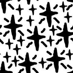 Stars seamless pattern for wrapping, digital paper, wallpaper, fabric print, textile design. Simple silhouette shape of shining star decorative element for kids, baby, children, sport.