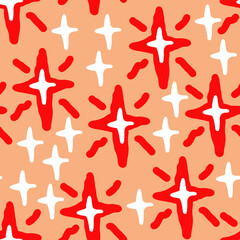 Stars seamless pattern for wrapping, digital paper, wallpaper, fabric print, textile design. Simple silhouette shape of shining star decorative element for kids, baby, children, sport.