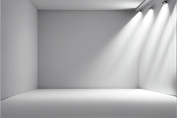 White studio room background with spotlight on. Illustrator Generative AI