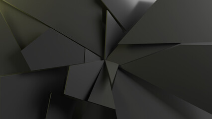 3d render black cracked abstract background