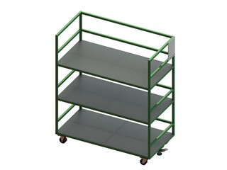Steel Dory Shelves 3D Rendering