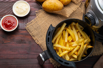 Homemade Roast Potatoes in an air fryer pot