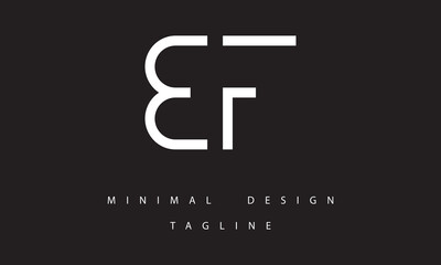 BF or FB Minimal Logo Design Vector Art Illustration