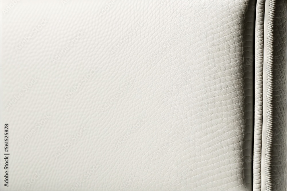 Poster a close up of a white leather textured surface with a thin line of stitching on the edges of the lea