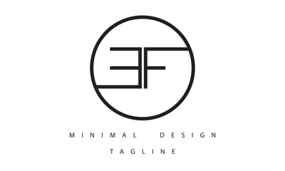 BF or FB Minimal Logo Design Vector Art Illustration