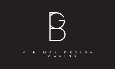 BG Minimal Logo Design Vector Art Illustration