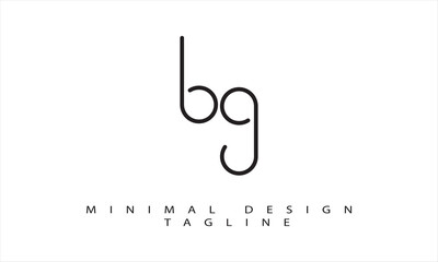 BG Minimal Logo Design Vector Art Illustration