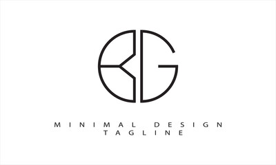 BG Minimal Logo Design Vector Art Illustration