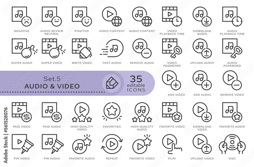 Poster set of conceptual icons. vector icons in flat linear style for web sites, applications and other gra