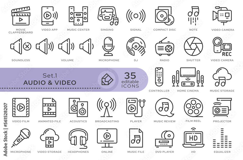 Poster set of conceptual icons. vector icons in flat linear style for web sites, applications and other gra