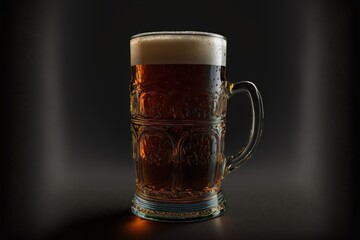 A pint of beer standing on the table created with generative AI technology