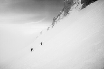Alpinists heading to their ice & snow gulley