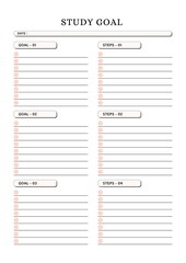 Plan Your Study Goal planner 