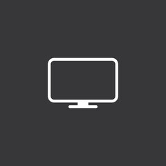 Monitor icon on grey background