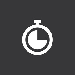 Stopwatch icon on grey background