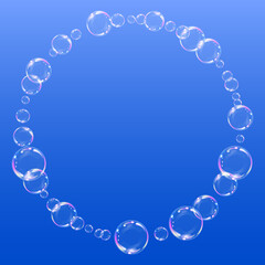 Ring, round frame from bubbles.
