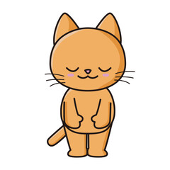 お辞儀をする猫のイラスト