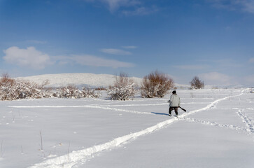 person running in winter