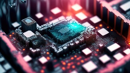 Generative AI super computer quantum from alien technology. Unknown technology for inspiration tech background.