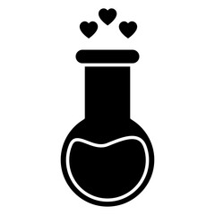 illustration of a flask with a love formula. romance valentine symbol