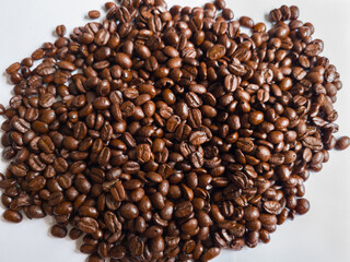 Fresh dark roast coffee beans