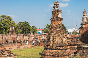 The beauty of buildings in Ayutthaya, Thailand It is a precious and rare thing.