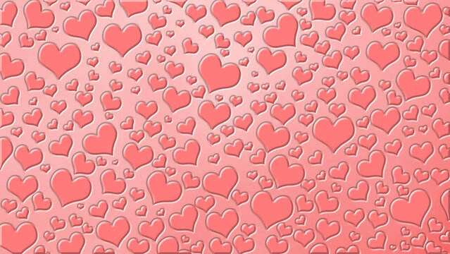 seamless pattern with hearts pink background