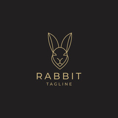 Rabbit geometric logo vector icon design template