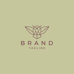Flying owl logo design vector template