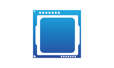 cpu processor icon in blue