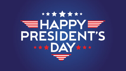 Fototapeta na wymiar happy presidents day typography with american flag decoration
