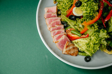 salad with salmon and vegetables