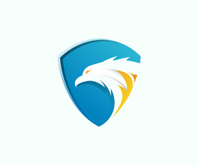 vector eagle and shield logo design