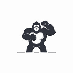 strong standing gorilla vector logo