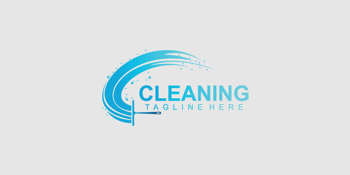 Simple cleaning logo design with unique concept premium vector