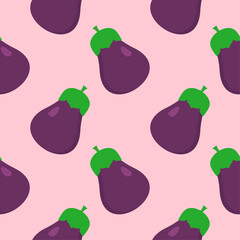 eggplant seamless pattern vector illustration