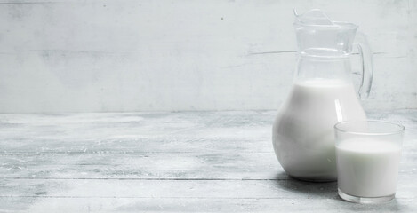 Fresh milk in the jug.