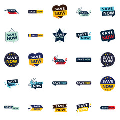 Save Now 25 Unique Typographic Designs for a personalized saving message