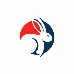 modern rabbit logo in circle shape