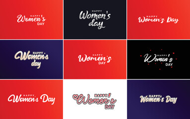 International Women's Day vector hand-written typography background