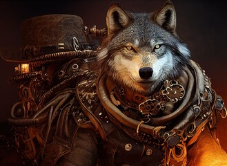cyberpunk wolf