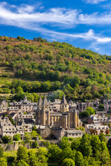 Fototapeta na wymiar UNESCO village of Conques-en-Rouergue in Aveyron department, France