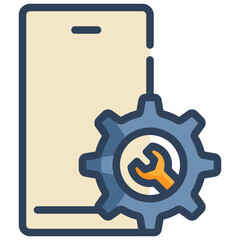 telephone repair maintenance cog icon filled outline