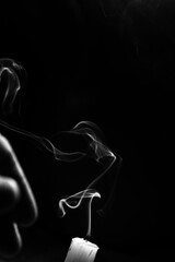 smoke on a dark background