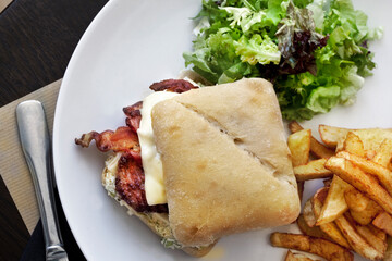 Appetizing brunch close up