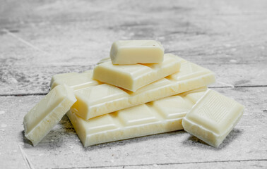 Pieces of white chocolate.